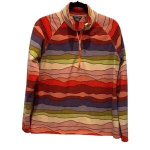 Eddie Bauer Colorful Striped 1/4 Zip-Up Jacket Women’s Large
